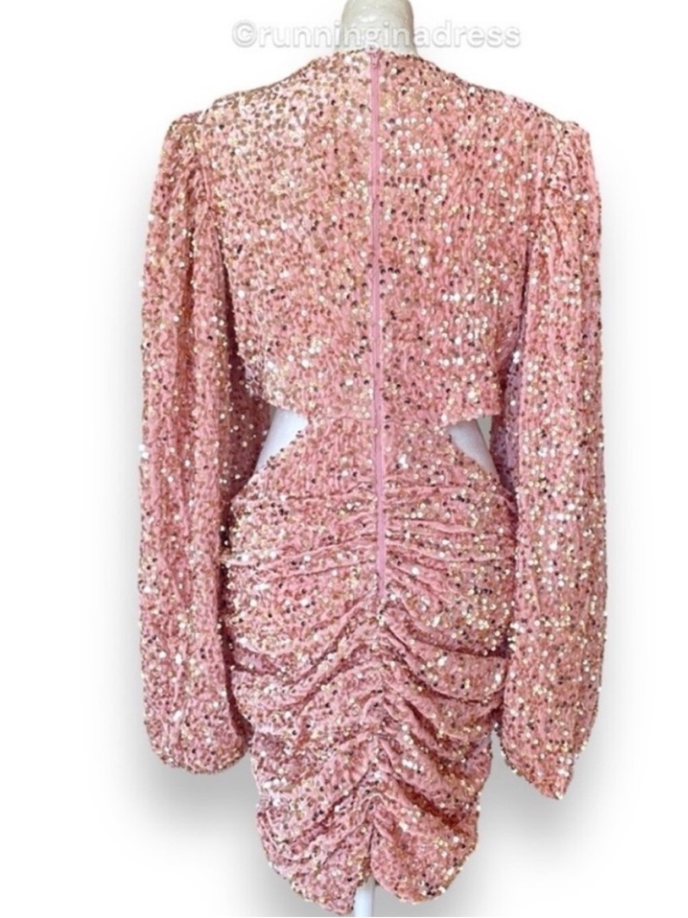 NWT Line & Dot Valeria Pink Sequin Cutout Mini Dress Medium Revolve - Picture 4 of 16